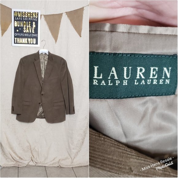 LAUREN RALPH LAUREN BROWN BUTTON SPORTS COATJACKET